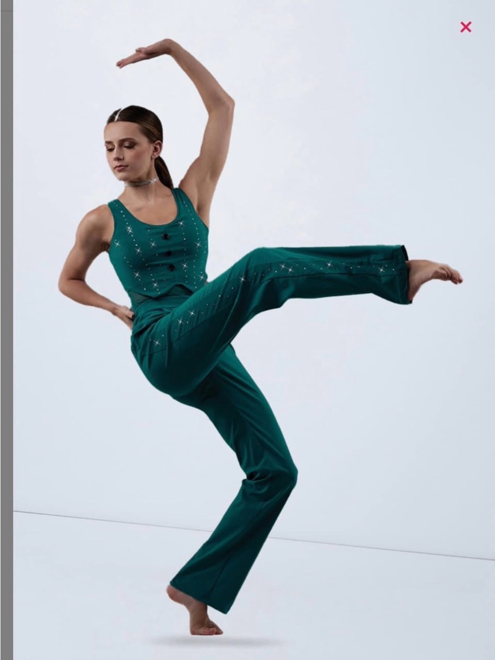 Weissman Teal Sleeveless Jumpsuit with Sparkle Accents